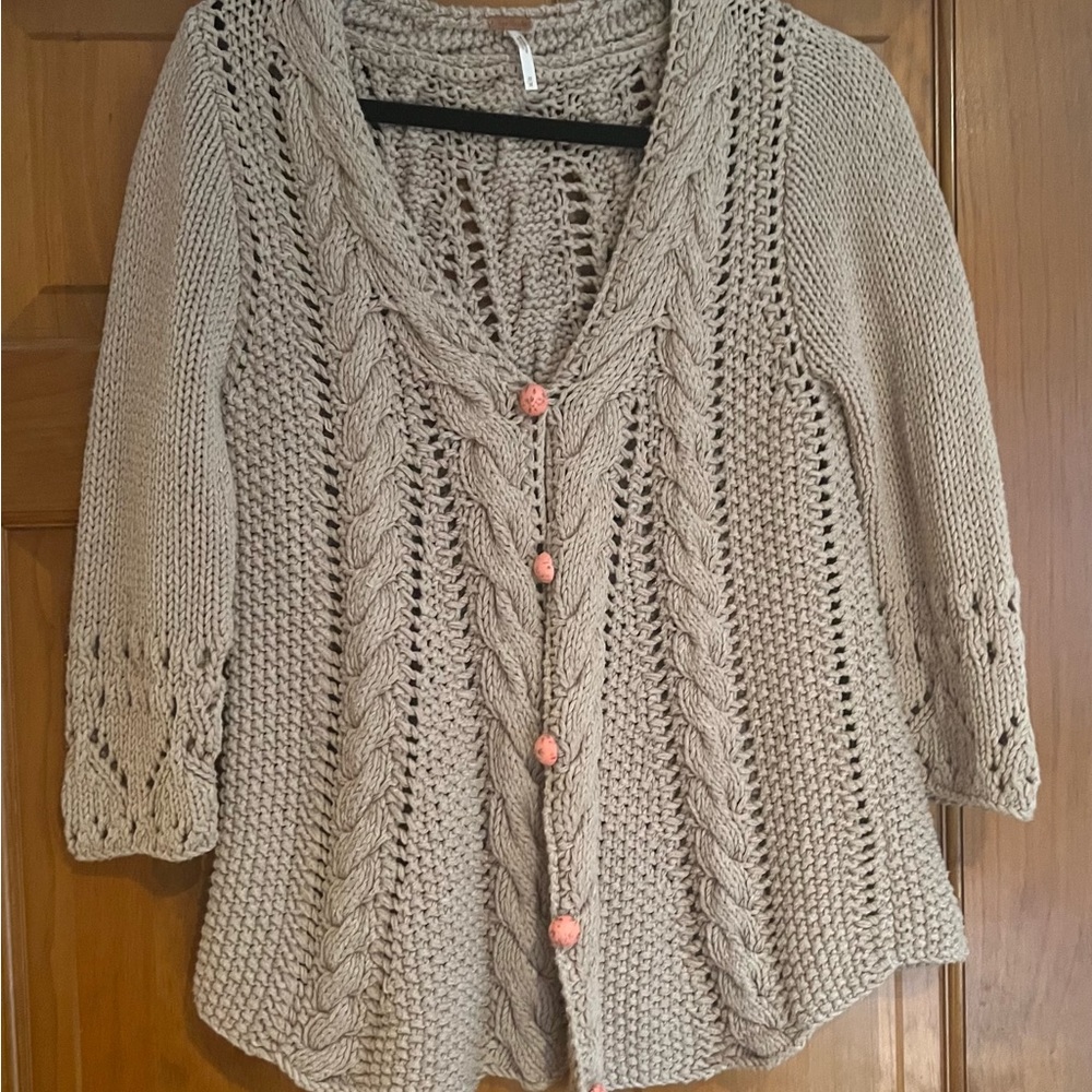 Free People cotton knit cardigan.